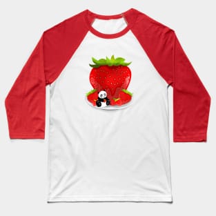 Panda & Strawberries Baseball T-Shirt